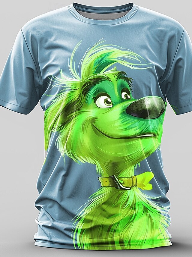 Dog Cartoon Casual Street Style Men's 3D Print T shirt Tee Sports