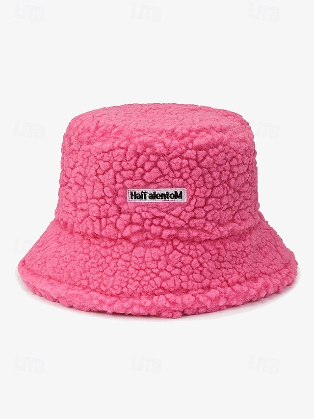  chapeau seau en sherpa beige pour femme – chapeau d'hiver en polaire confortable pour les vêtements décontractés et les activités de plein air