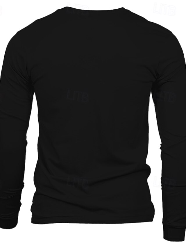 Christmas Men's Christmas Costume T shirt Long Sleeve T shirt 3D Print