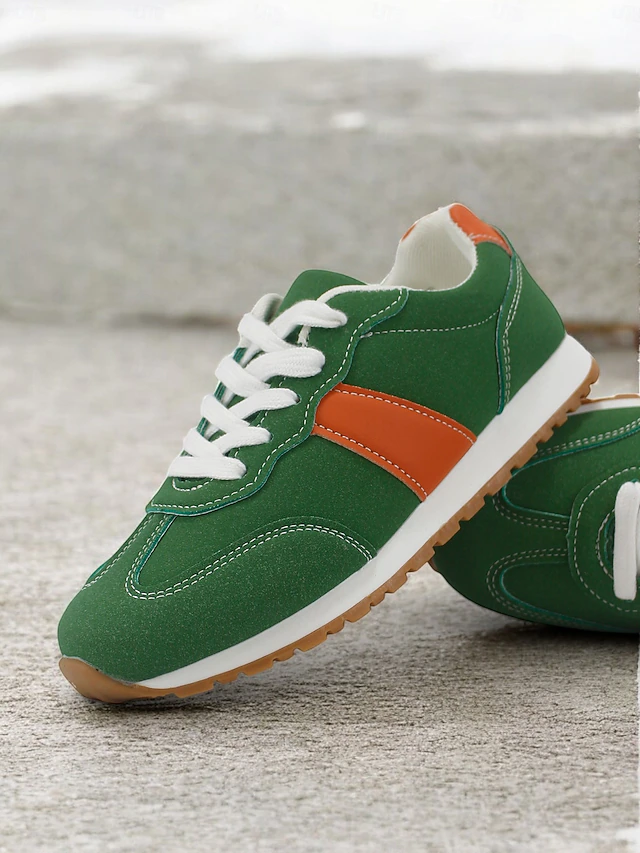 Women's Retro-Inspired Green Suede Sneakers with Rubber Sole - Comfortable and Stylish for Everyday Wear 20