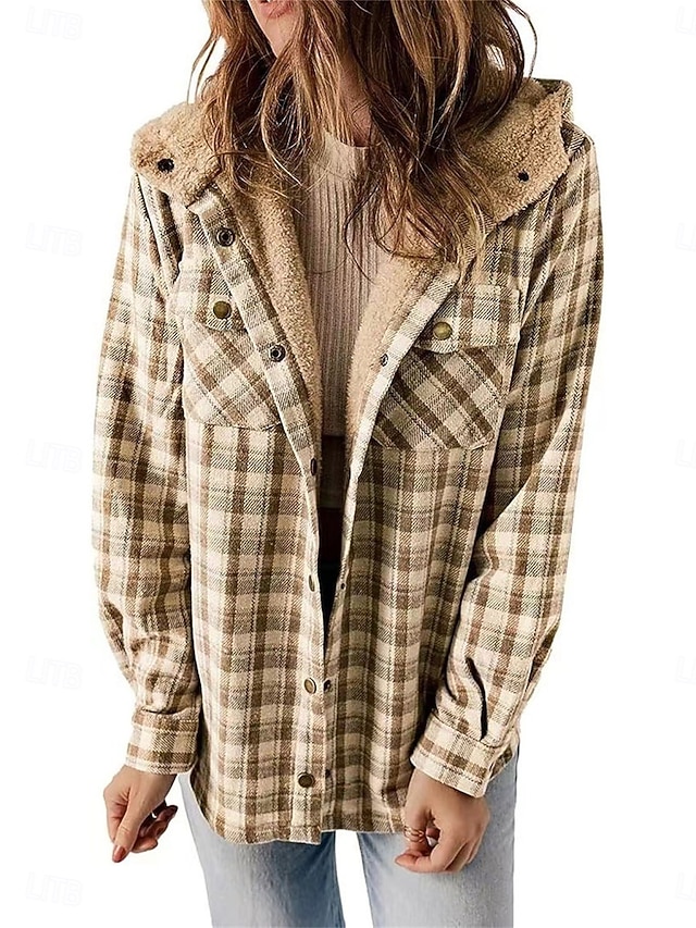  Per donna Cappotto invernale Giacca in pile Giacca con cappuccio Esterno Strada Da tutti i giorni Autunno Inverno Standard Cappotto Standard Tenere al caldo Traspirante Moda Informale Giacca Manica