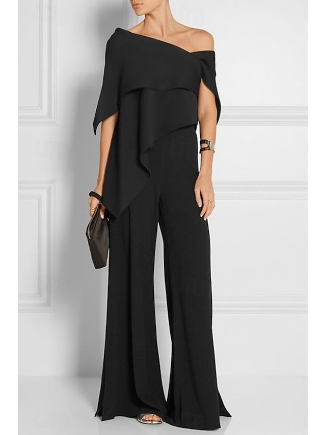  Combinaisons invitée de mariage élégante robe de mariage formelle fête longueur du sol manches courtes épaules dénudées automne invité de mariage chiffon avec volants 2025 taille sur mesure gratuite