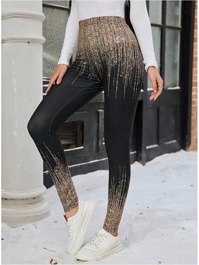 Women's Leggings Christmas Full Length Black Fall 2024 22.99