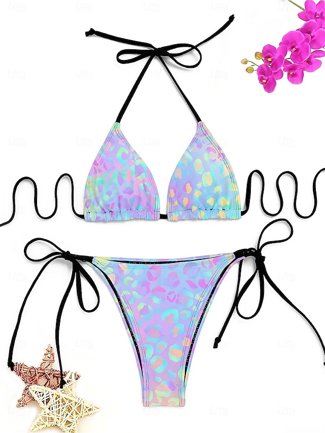  Dam Badkläder Bikini Baddräkt Stylish Nyans Ärmlös Baddräkter