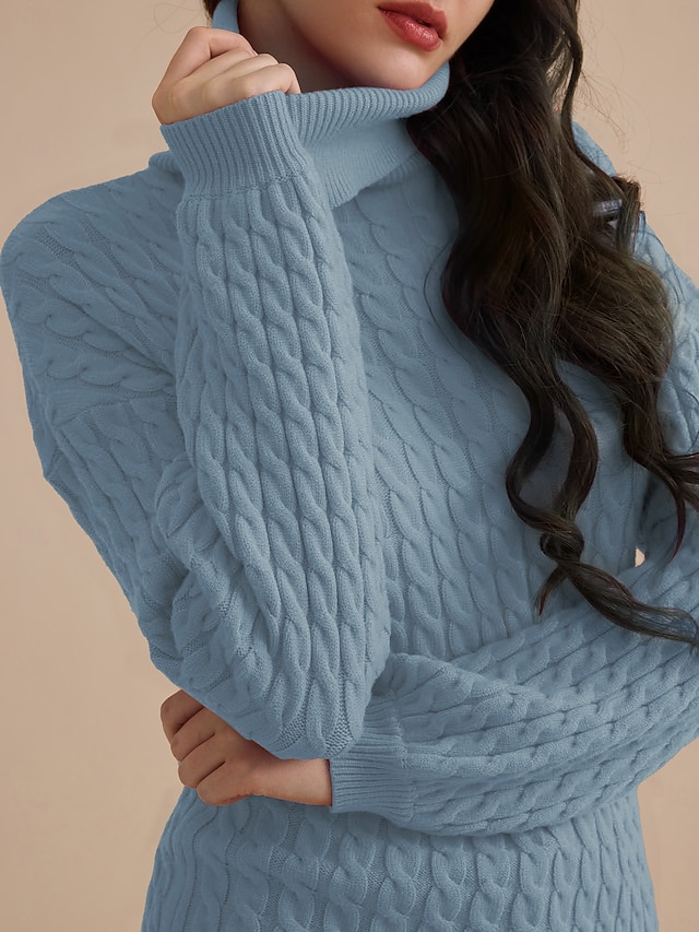 Cable Knit Turtleneck Sweater