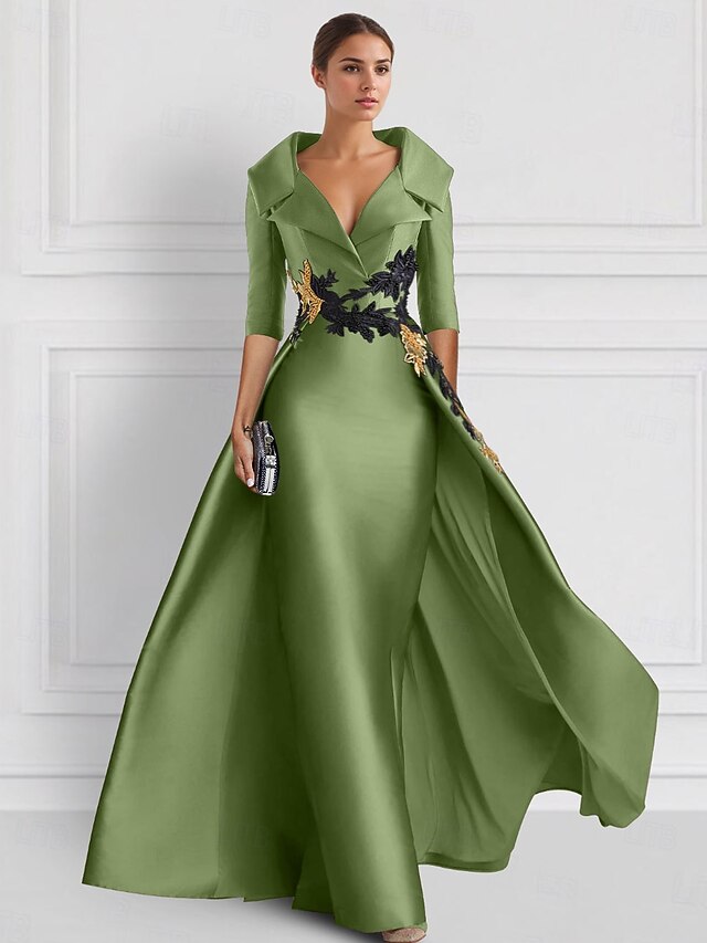 Elegant Mesh Embroidery Basic Red Long Evening Formal Dress main image 1