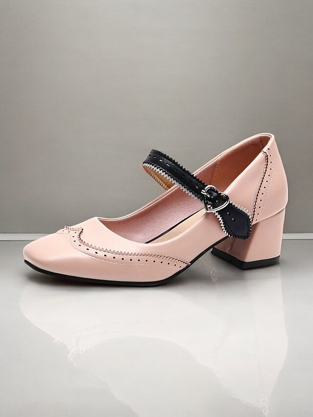 Women's Black Mary Jane Shoes with Heart Buckle Strap – Elegant Block Heel Dress Shoes for Parties and Special Occasions 17