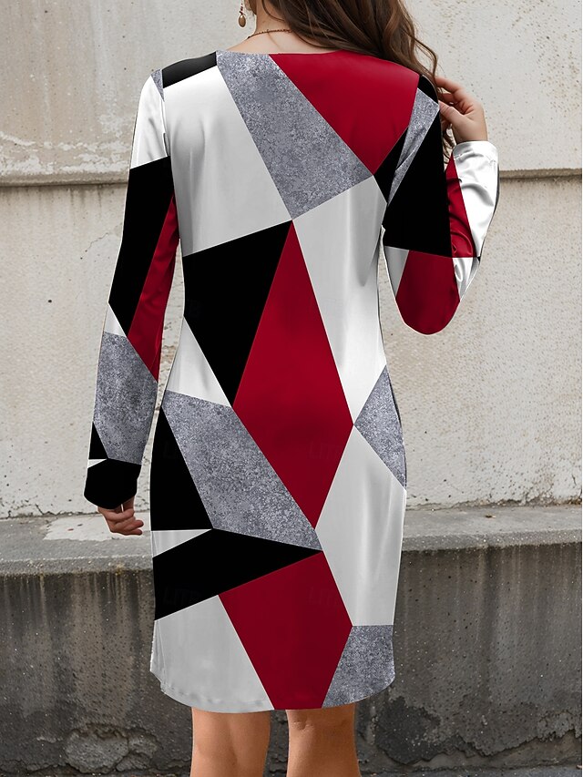 2024 Nieuw - Dames Casual Sweatshirt Jurk Lange Mouw Mock Neck Wrap 2024 Nieuw - Dames Casual Sweatshirt Jurk Lange Mouw Mock Neck Wrap