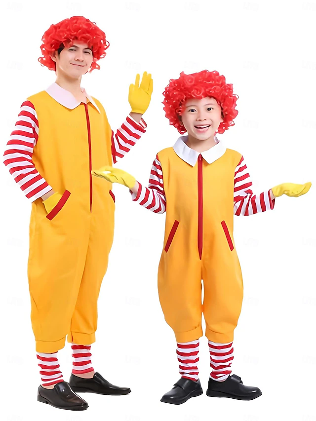 Joker Clown Halloween Costume Jumpsuit Carnival Costume One Piece Cosplay Kid's Adults' Men's Women's Boys' Halloween Carnival Mardi Gras Performance Party Stage Easy Halloween Costumes Dress Up 8