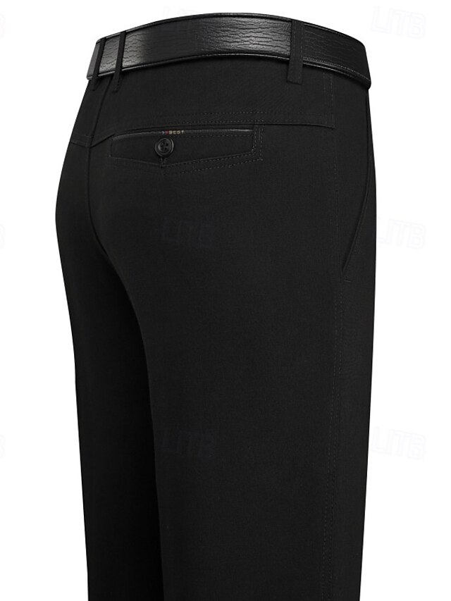  Herren Anzughosen Hose Hosen Chinesisch Chino Knopf Tasche Glatt Komfort Formal Party Arbeit Modisch Klassicher Stil Schwarz Armeegrün Mikro-elastisch