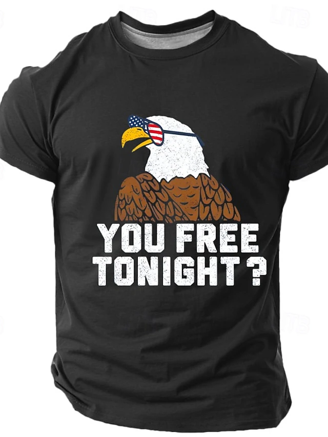 Men's Eagle Funny T Shirt Short Sleeve T Shirt 3d Print Crew Neck Shirt 