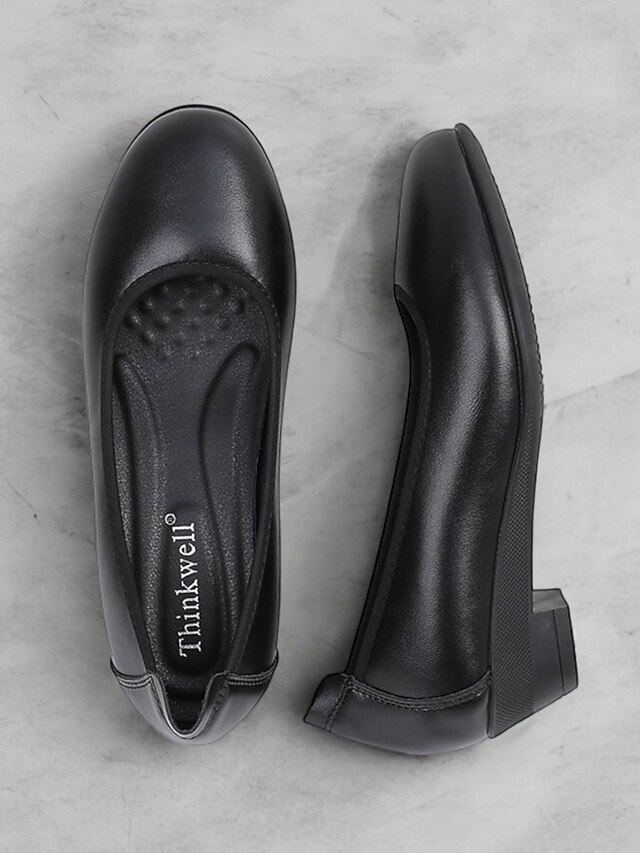 Women's Black Leather Slip-on Flats with Cushioned Insole - Comfortable and Stylish for Everyday Wear 16