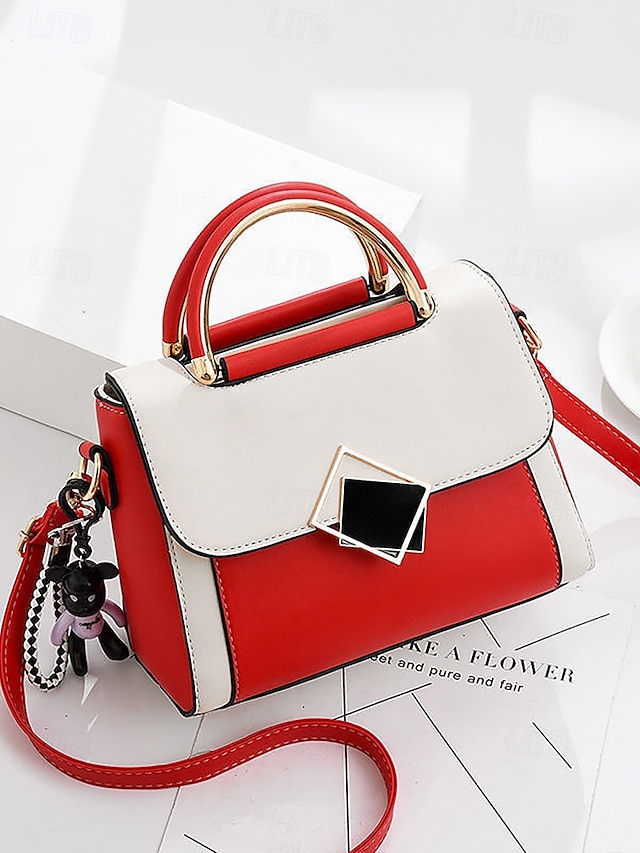  женская двухцветная сумка с золотой ручкой и ремнем через плечо | элегантная и стильная небольшая сумка через плечо для повседневного использования