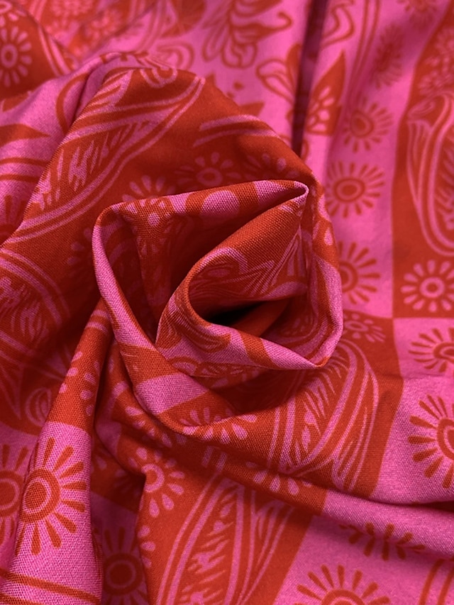  Damen Farbblock V-Ausschnitt Maxikleid 3/4 Ärmel Sommer Frühling