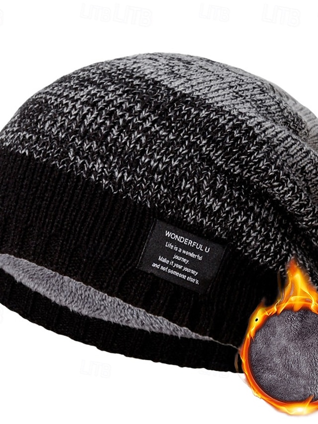  Herr Unisex Mössa Vinter hattar Beanie-mössor 骷髅头毛线帽 Stickad mössa Rubinrött Khaki grön Akrylik Fiber Stickat Mysigt Dagliga kläder Utekväll Färgblock Varm