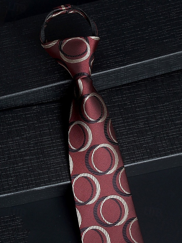  gravatas clássicas masculinas de seda sintética com zíper – conjunto de gravatas com padrões variados para trajes formais e de negócios