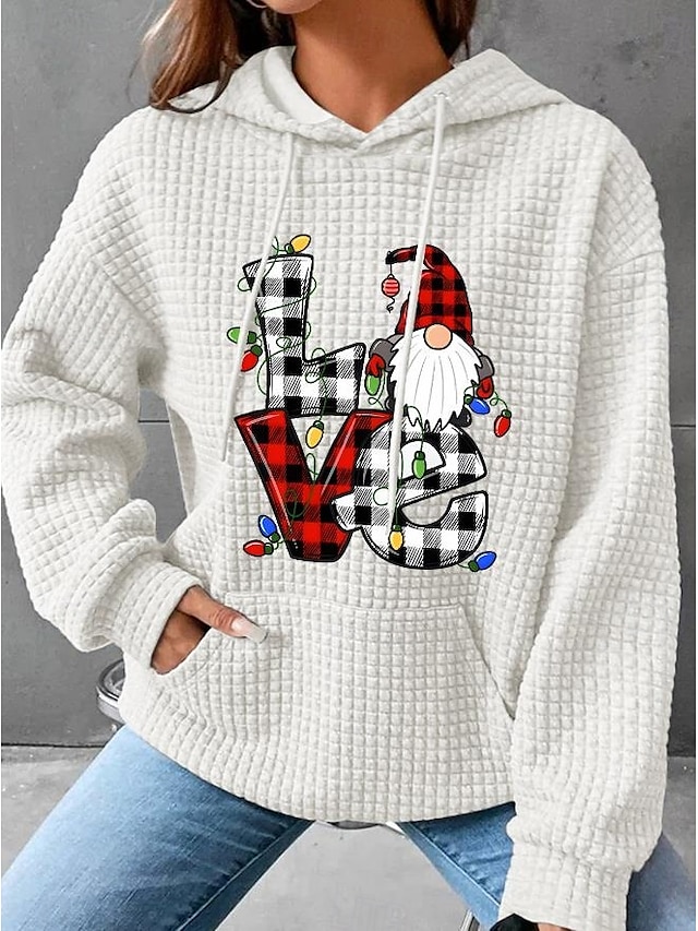 Women's Hoodie Sweatshirt Polyester Christmas Street Dailywear Pocket