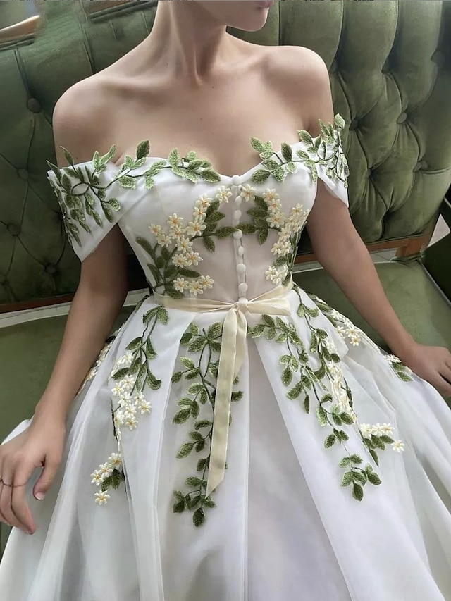  A-Linje Prom Kjoler Prinsesse Kjole Graduering Fest Slitasje Te Lengde Uten Ermer V Utringning Organza med Sløyfe(r)