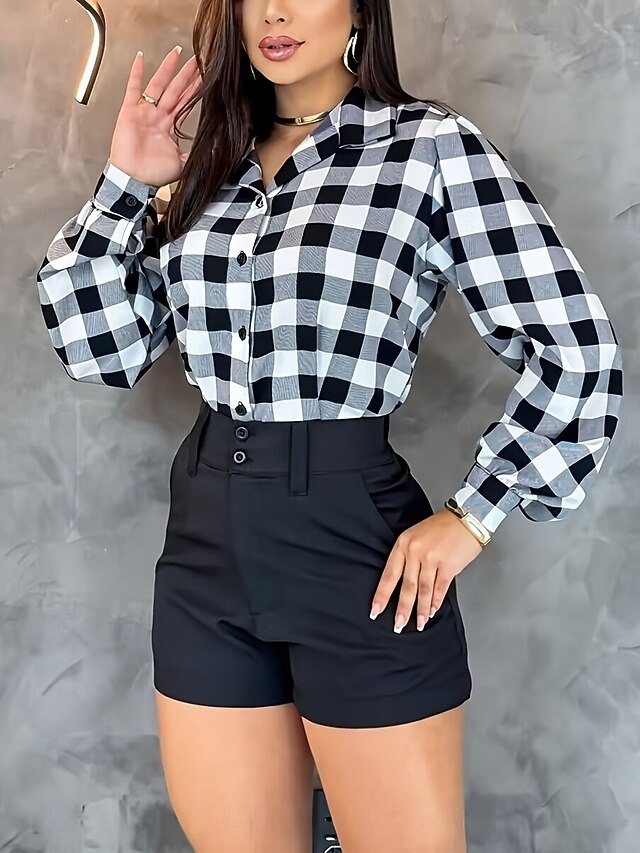 Women's Blouse Polyester Vacation Daily Elegant Modern Long Sleeve