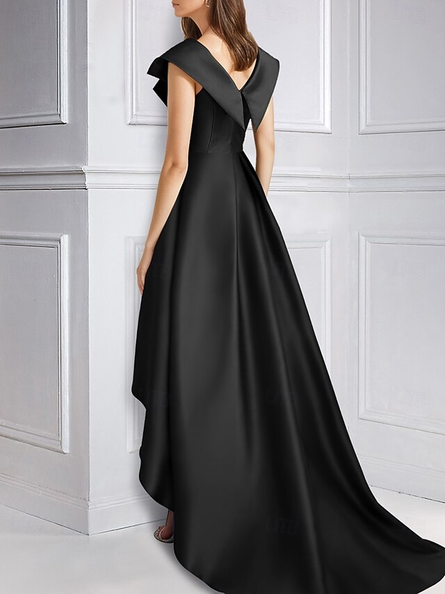 Elegant A-line V Neck Evening Dress Wedding Guest Dress Y5110 main image 1