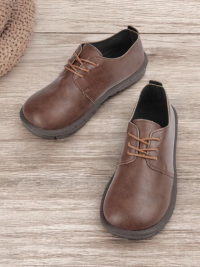 Men's Brown Faux Leather Lace-Up Casual Shoes with Comfortable Non-Slip Sole – Perfect for Everyday Wear 15