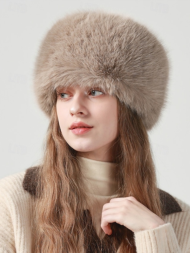  cappello invernale in pelliccia sintetica da donna – elegante berretto soffice in stile russo per il freddo
