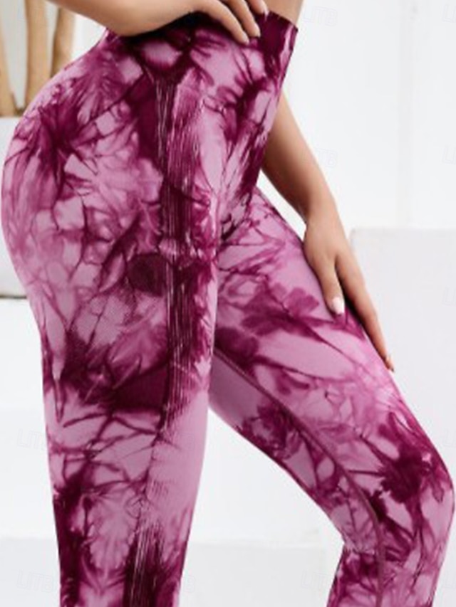  Mulheres Normal Delgado Casual Diário Comprimento total Cintura Alta Gráfico Imprimir Compressão abdominal Butt Lift Com Stretch Esporte Preto Vermelho Azul Primavera Outono Magro