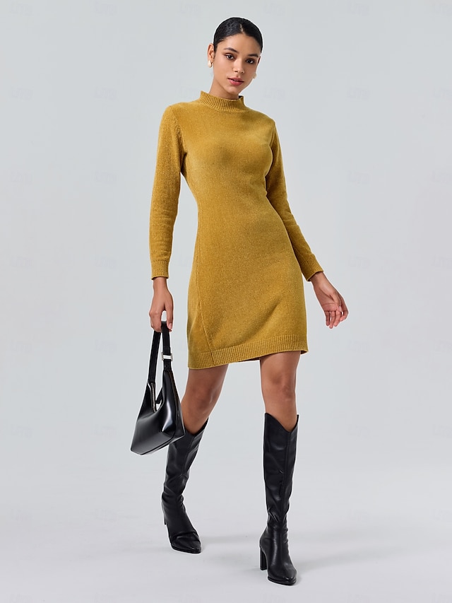  Vestido estilo suéter midi de chenilla urbana y corte limpio
