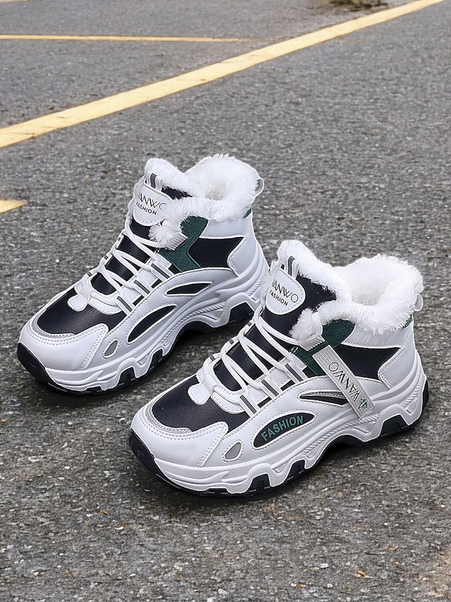 Women's Winter High-Top Sneakers with Fur Lining – Warm Outdoor Sports Shoes with Lace-Up Design and Durable Sole 15