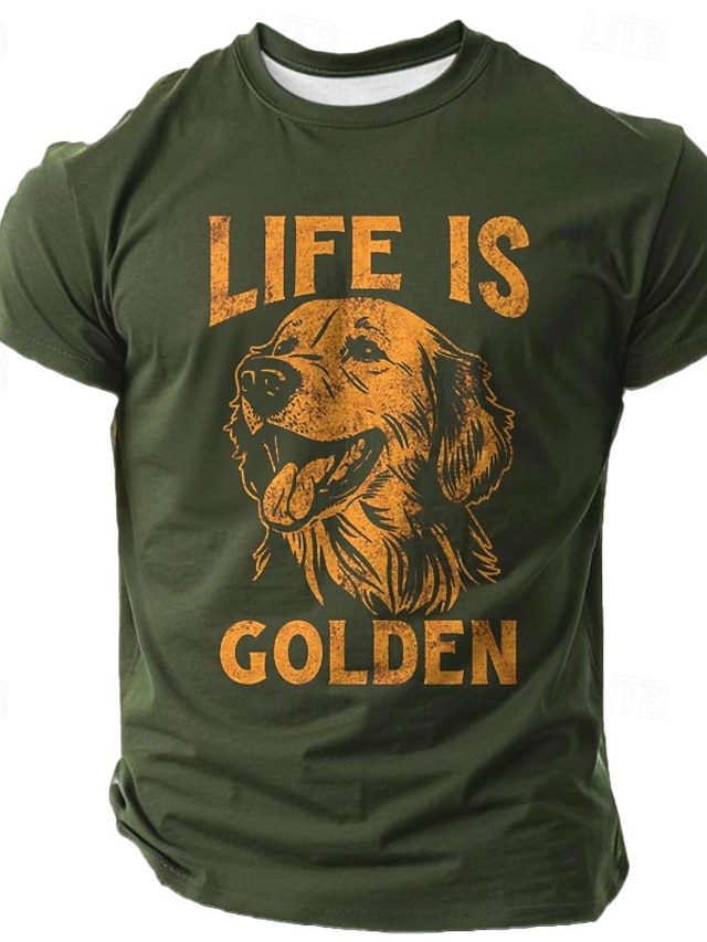 Men's Dog Funny Slang T shirt Short Sleeve T shirt 3D Print Crew Neck