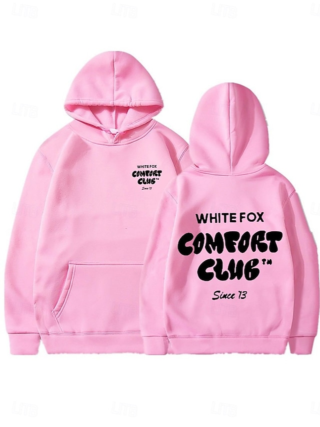  naisten huppari collegepaita rento kirje street dailywear huppari taskuprintti pitkähihainen musta valkoinen pinkki syksy talvi