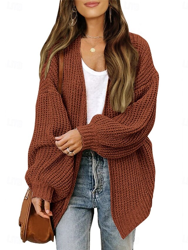 Coziest Open Front Ribbed Knit Midi Sweater Cardigan main image 0