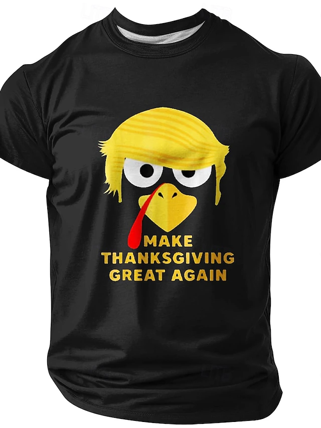 Thanksgiving Day Men's Turkey T Shirt Short Sleeve T Shirt 3d Print 