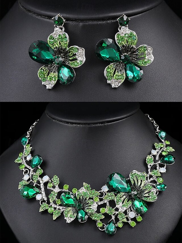 Women's Earrings Necklaces Blue Purple Green Alloy Elegant Party