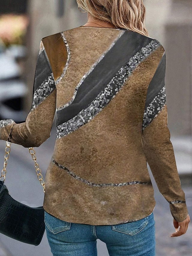Blusa De Verano Para Mujer Con Encaje Y Cuello En V - Manga Larga, Estilo Holgado Y Casual Con Detalles De Botones