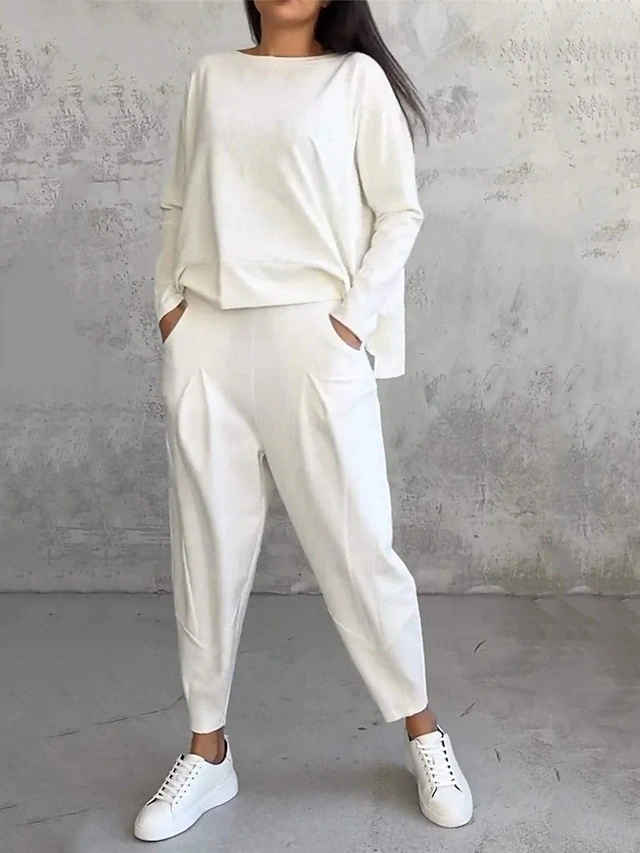 Women's Two-Piece Casual Sweatshirt and Joggers Set Spring Autumn Relaxed Fit Lounge Wear Fall Winter4