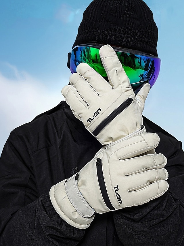  luvas de inverno impermeáveis masculinas - luvas isoladas para esqui e snowboard com tira ajustável, palma antiderrapante e forro de lã quente