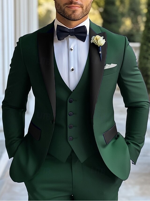 Men’s Navy Blue Formal Suit Set – Western Style 2 Piece Suit for Weddings