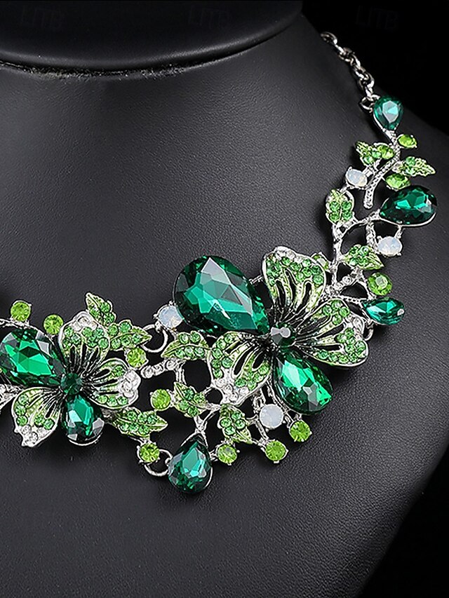 Women's Earrings Necklaces Blue Purple Green Alloy Elegant Party