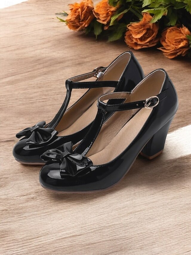 Women's Red T-Strap Heels with Bow Detailing and Block Heels – Elegant Vintage-Inspired Shoes for Parties and Formal Occasions 18