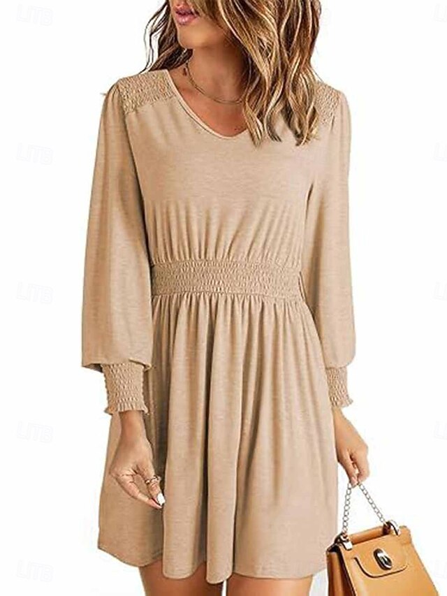 Women's Mini Dress Casual Dress A Line Dress Stylish Basic Casual Vacation Daily Regular Fit Plain Sleeveless V Neck Black Green Khaki Summer Spring4