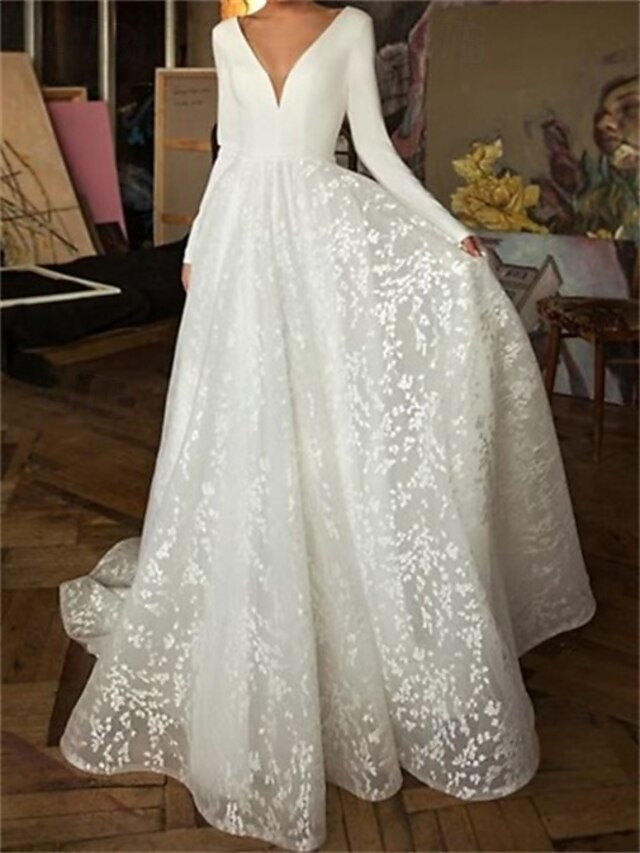Mermaid / Trumpet Sparkle Sexy Engagement Formal Evening Dress V Neck Long Sleeve Chapel Train Sequined with Sequin 2022,DS14003