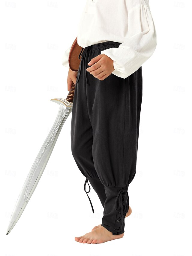 Vintage Medieval Renaissance Shorts Pirate Pants Crusader Ranger Solid Color Fancy Dress Boys' Pirate Fantasy Masquerade Casual Daily Kid's Pants Summer3