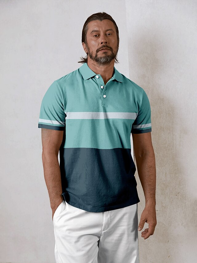  Homme T-shirt POLO Vert Manche Courte Top Tenue de golf Vêtements Tenues Porter des vêtements
