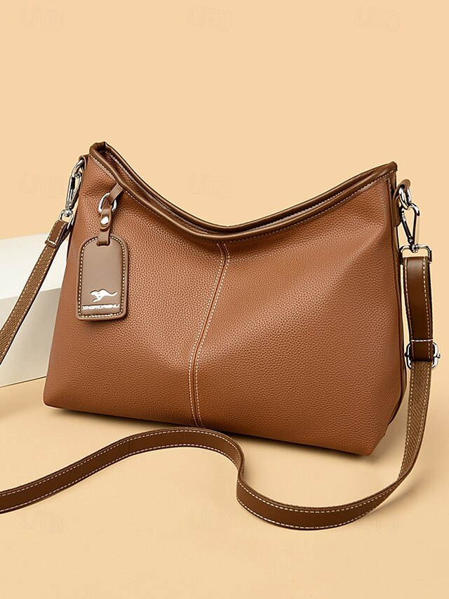  borsa hobo in similpelle verde con dettagli marroni, due tracolle regolabili per diversi stili di trasporto, versatile borsa a tracolla e a spalla per donna, ideale per lavoro, viaggi e uso quotidiano
