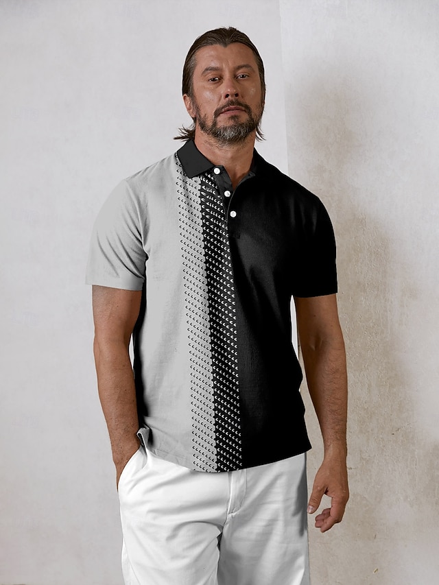  Homme T-shirt POLO Noir Manche Courte Top Tenue de golf Vêtements Tenues Porter des vêtements