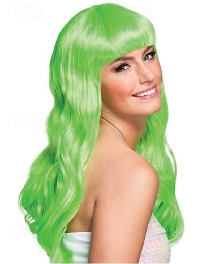 Lime Green Fringe Wig for Women Carnival Fancy Dress Costume Hair Accessory2