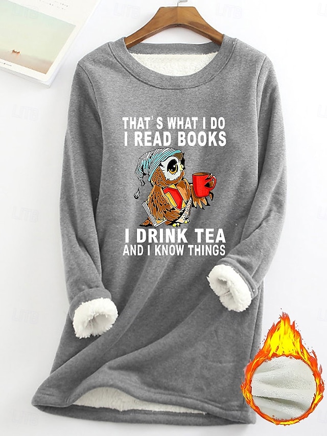  Damen-Sweatshirt, Pullover, Sherpa-Grafik, Buchstaben, lässig, sportlich, warm, flauschig, bequem, Rundhalsausschnitt, langärmeliges Oberteil, mikroelastisch, Herbst&Winterkomfort,