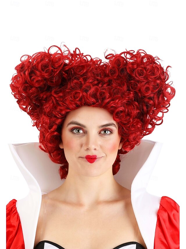  Королевский красный парик в форме сердца для женщин для карнавала Хэллоуин