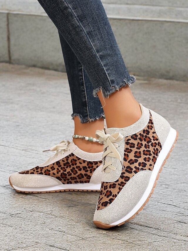 Women's Trendy Leopard Print Sneakers with Black Accents | Perfect for Casual Wear 17